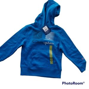 3-$30 Champion Long Sleeve Graphic Fleece Pullover Hoodie-Blue